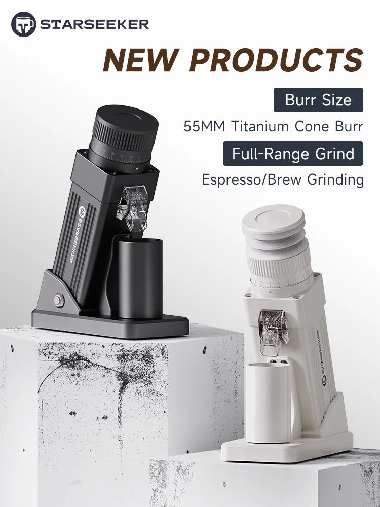 Starseeker E55Pro Electric Coffee Grinder Conical Burr Stepless Adjustment