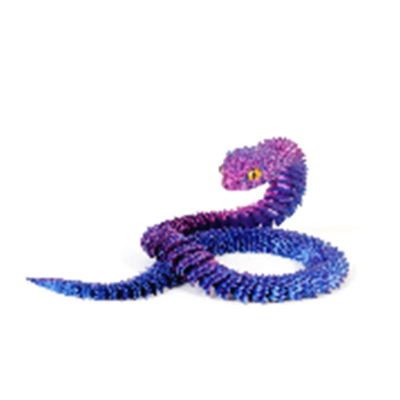 3D Printed Snake Decoration Colorful Model 3D Printed Animals Creative Toy Desk Accessories Room Decor Table Ornament 3 Sizes