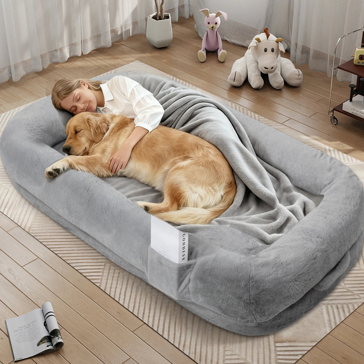 Orthopedic Human Dog Bed With Removable Washable Cover