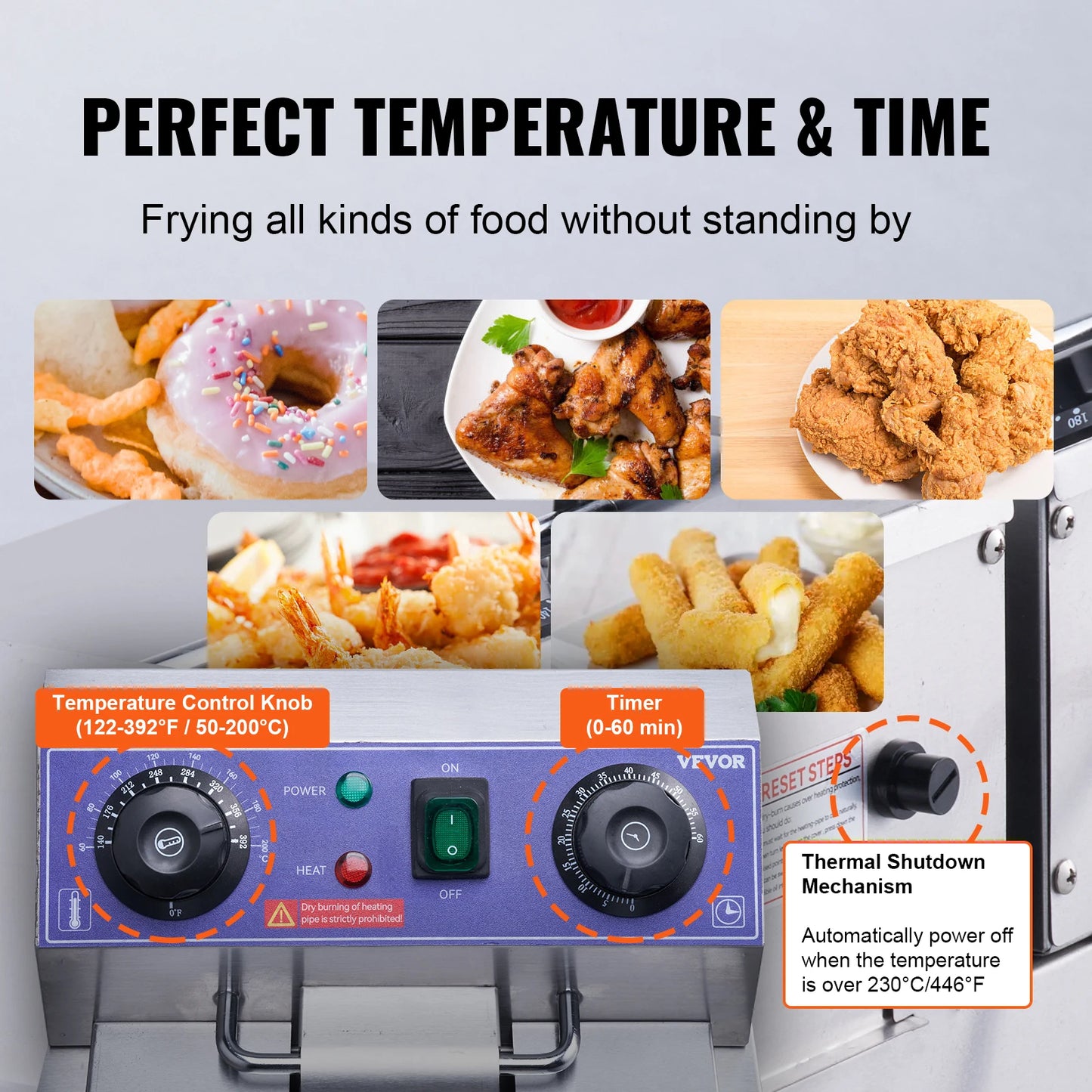 SucceBuy Electric Deep Fryer With Dual Removable Tanks Countertop