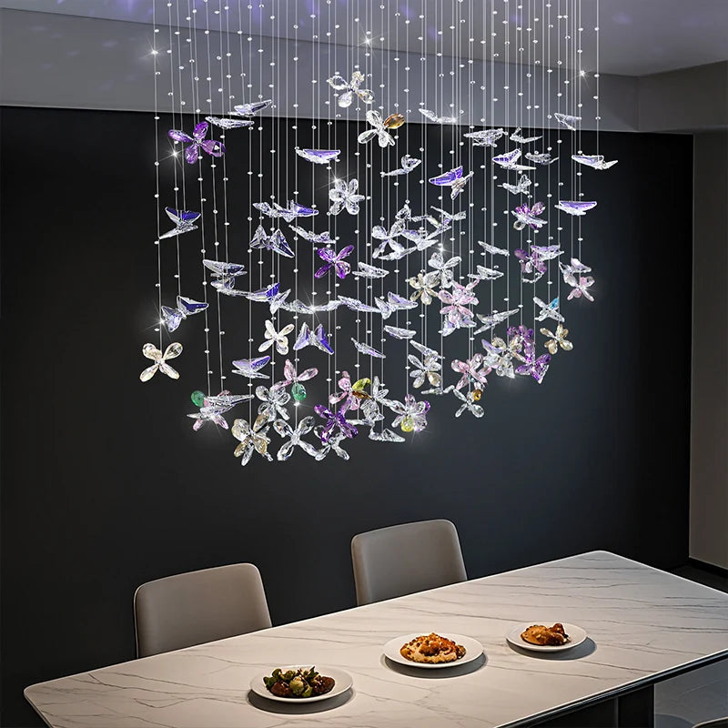 Yingxuan Butterfly Crystal Chandelier For Dining Room Kitchen Island