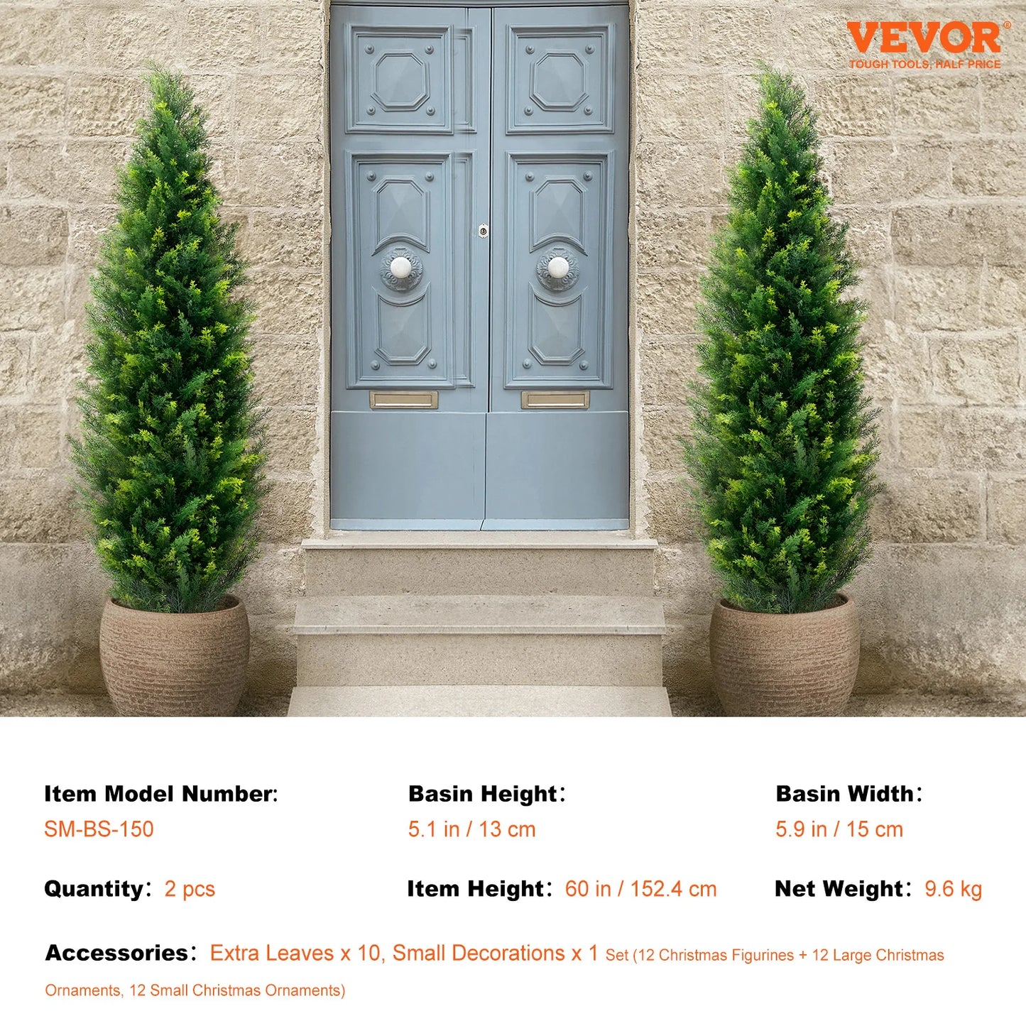 SucceBuy Artificial Cedar Topiary Tree Outdoor Decor Greenery