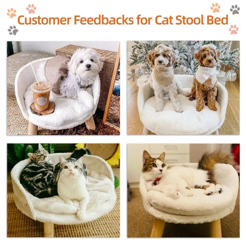 BORWART Ultra Soft Elevated Dog Cat Sofa Bed With Removable Cushion