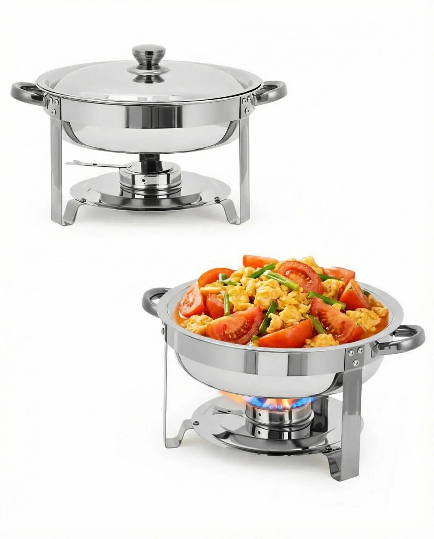 Stainless Steel 5 Qt Round Chafing Dish Set For Catering