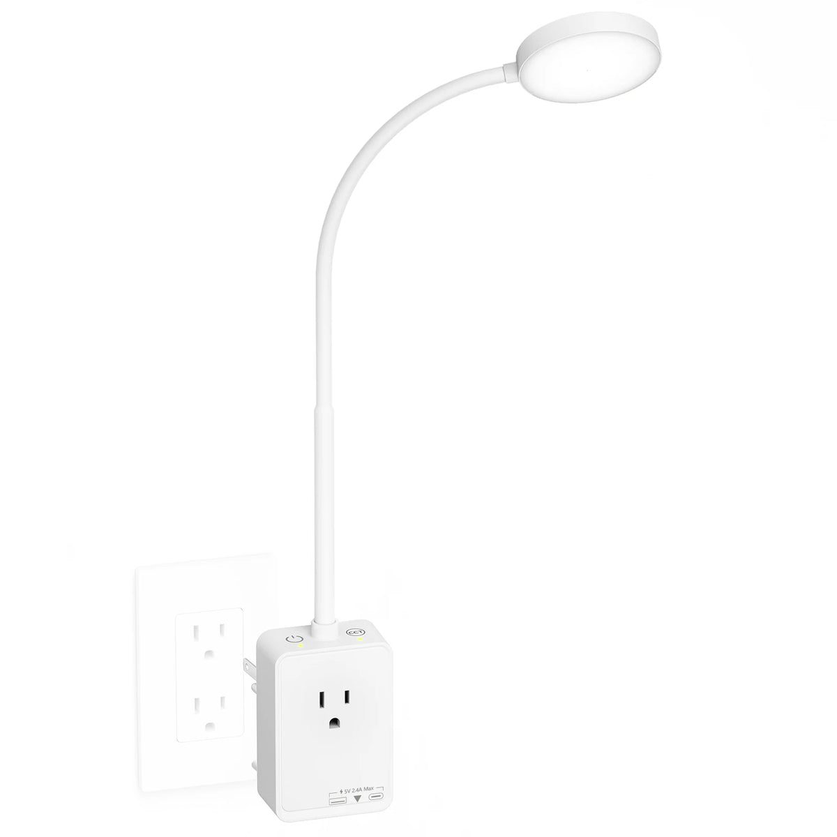 Princeway Led Wall Lamp With Outlet Extender And Usb Ports