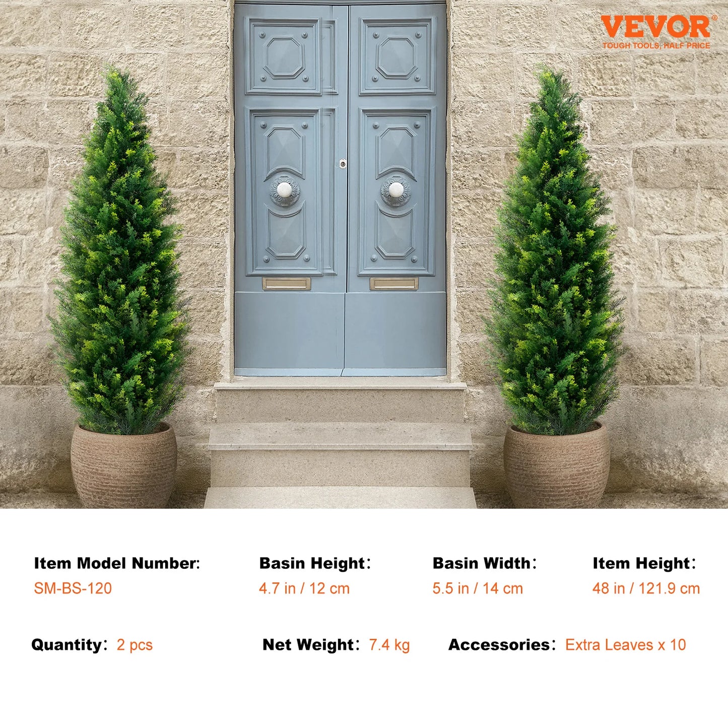 SucceBuy Artificial Cedar Topiary Tree Outdoor Decor Greenery