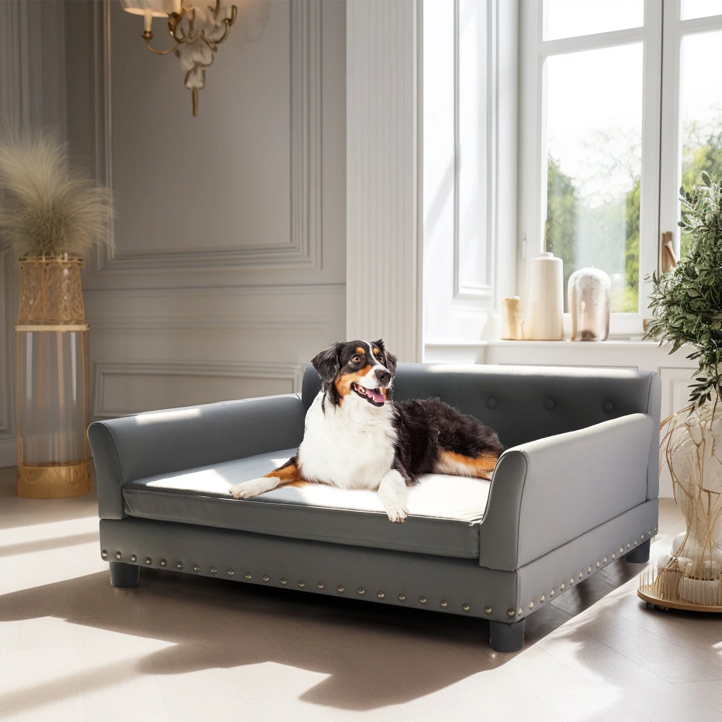 BINGOPAW Durable Elevated Rectangle Dog Bed Sofa For Pets
