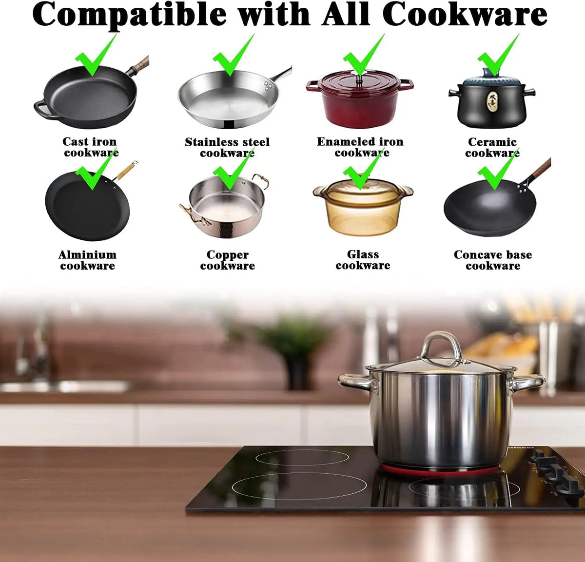 Karinear Four Burner Built In Electric Cooktop With Knob Controls