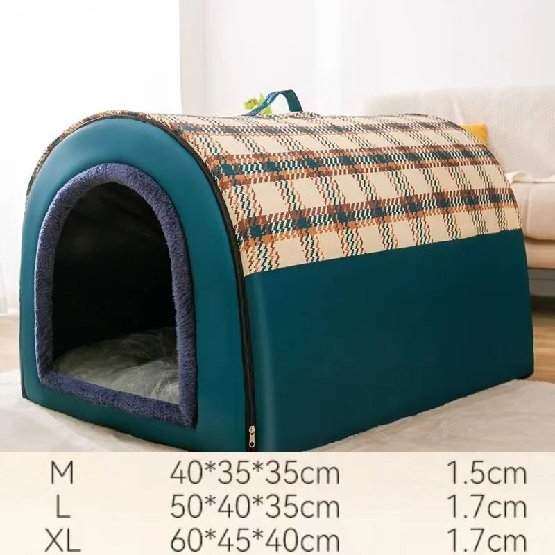 Removable Dog Warm House Washable Pet bed for Large Medium Dogs Travelling Portable Classic Design Pet House Sleeping Bed