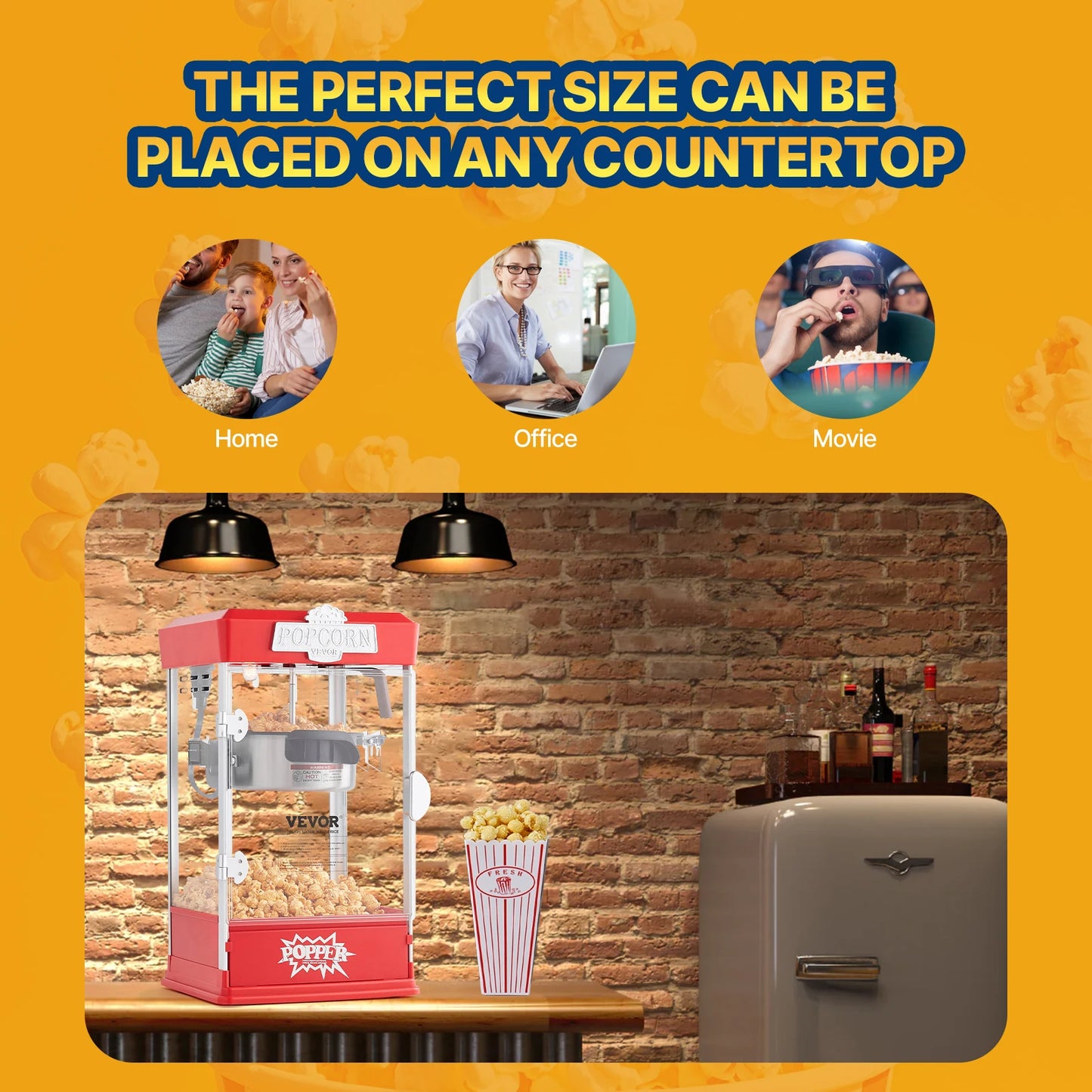 SucceBuy Commercial Popcorn Maker Countertop Machine Movie Theater Style