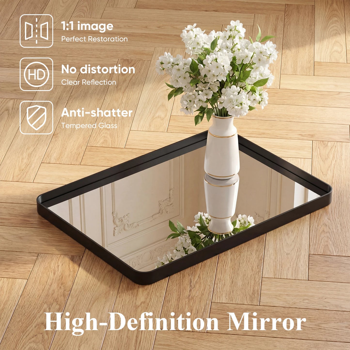 MCQ Matte Framed Wall Mirror For Modern Bathroom Vanity