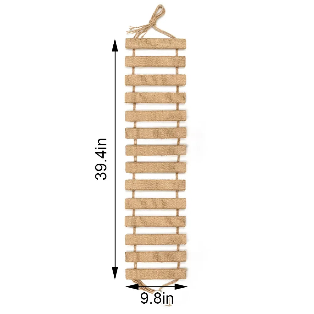 Wooden Cat Bridge For Cage With Sisal Rope Ladder Scratcher