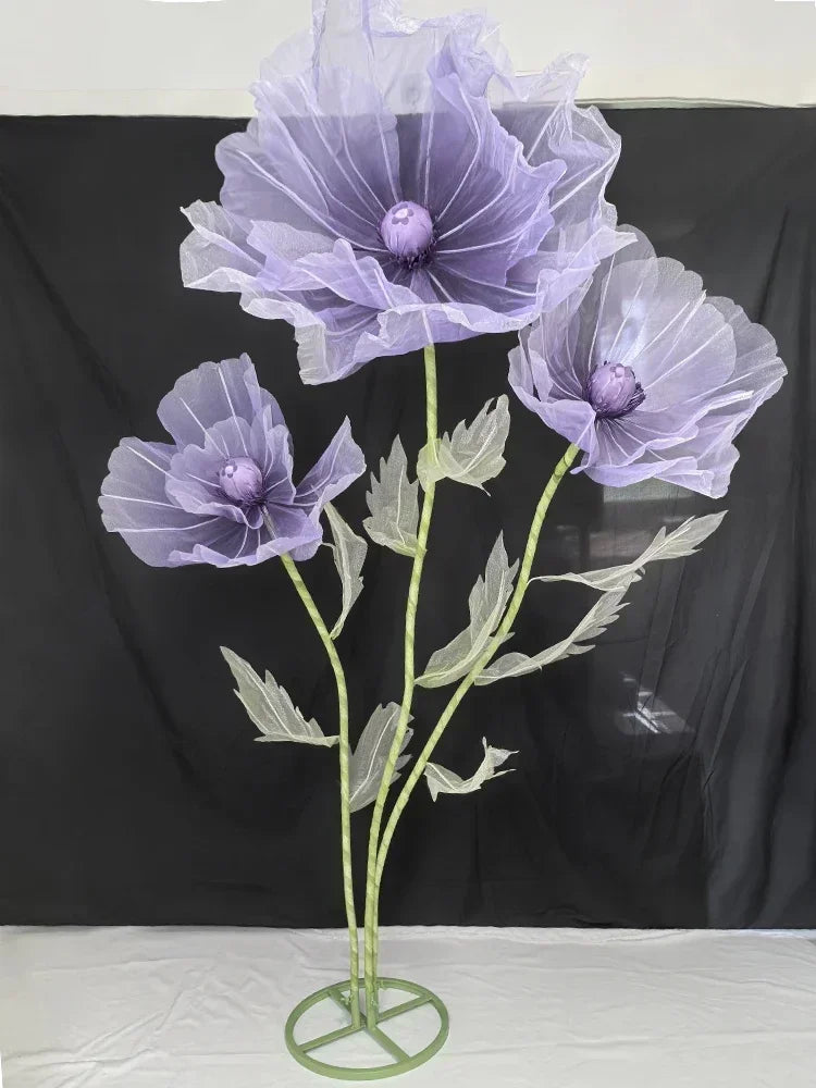 190cm Large Artificial Poppy Flowers Wedding Decor Props Road Lead Flowers Garden Wedding Decoration Window Display Home Decor