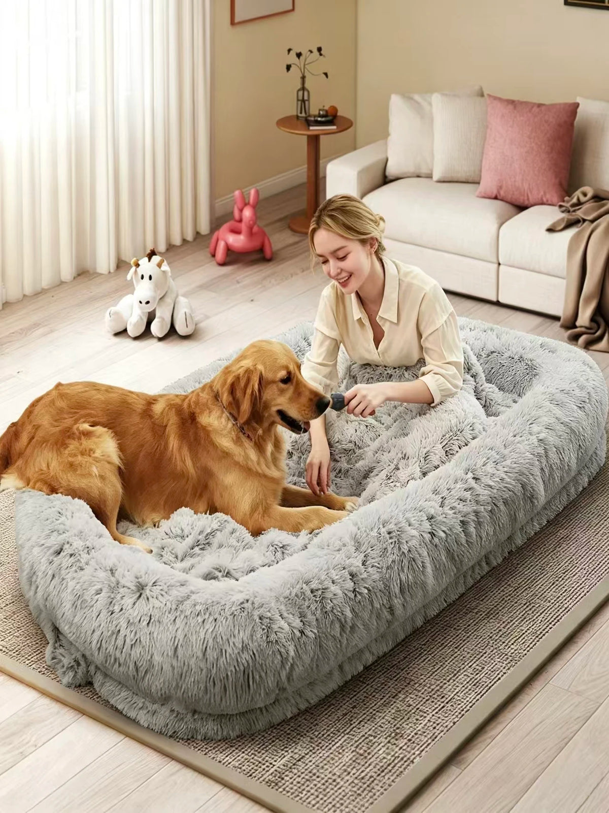 Orthopedic Human Dog Bed With Removable Washable Cover