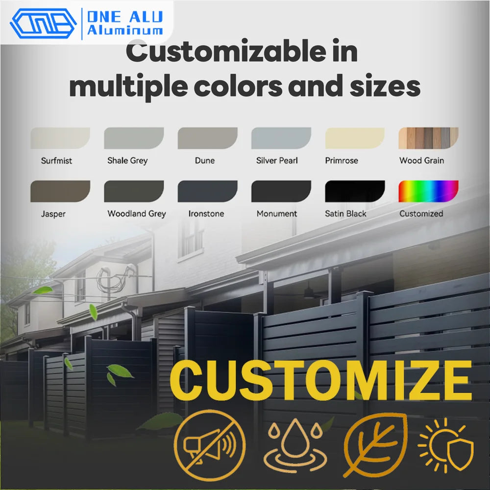 Modern Aluminum Privacy Louver Fence Panel For Outdoor Yard