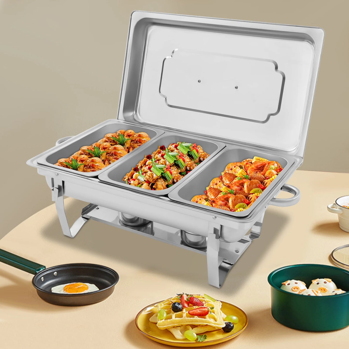 Stainless Steel Chafing Dish Buffet Set For Restaurants