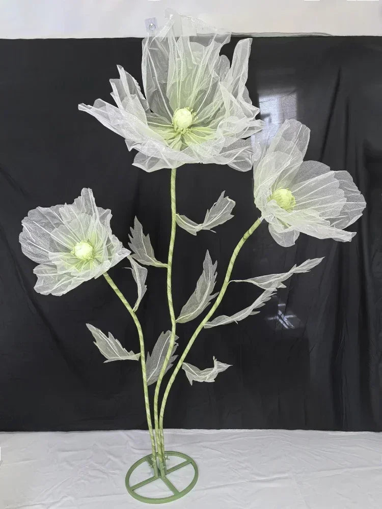 190cm Large Artificial Poppy Flowers Wedding Decor Props Road Lead Flowers Garden Wedding Decoration Window Display Home Decor