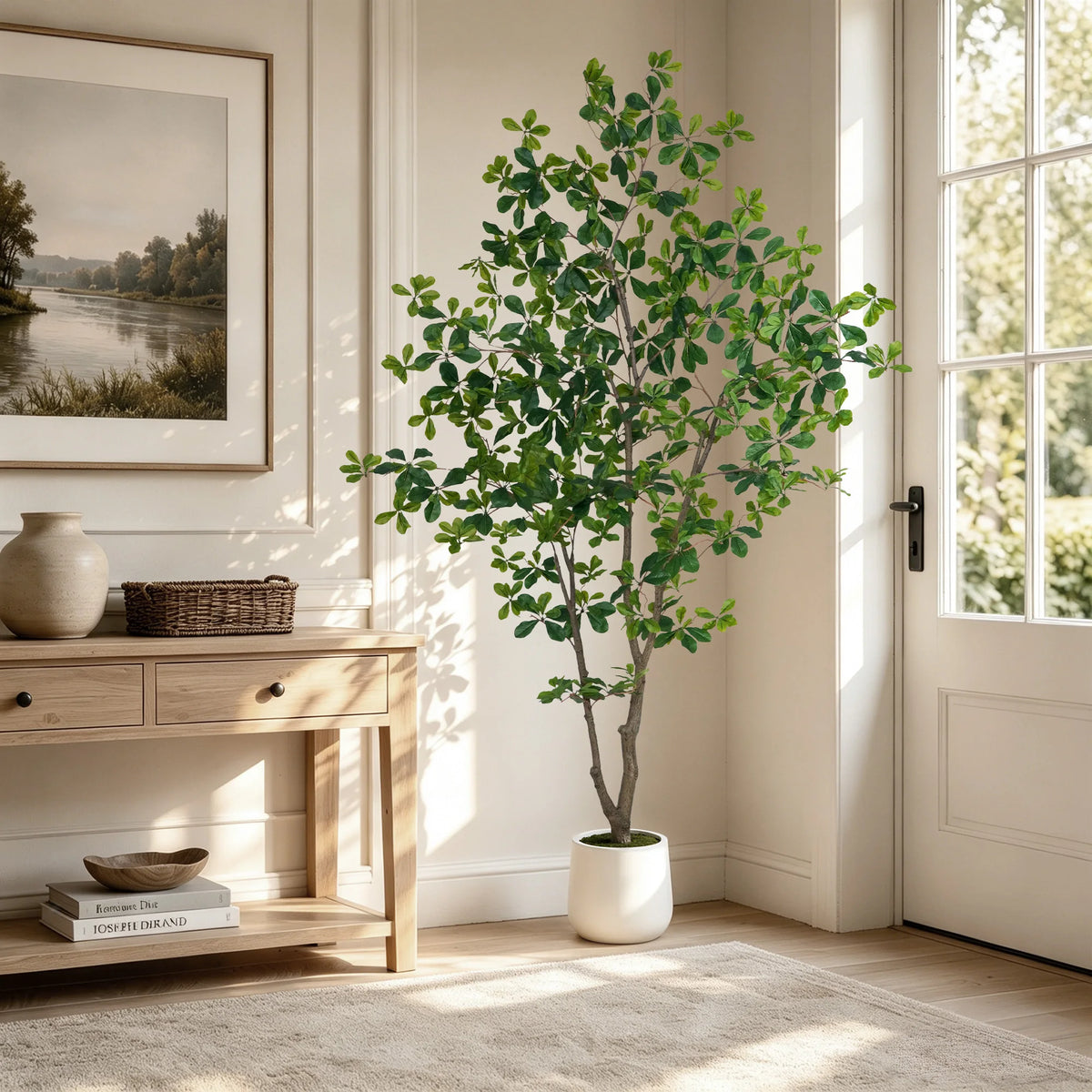 Olitree Faux Olive Tree With Natural Wood Trunk Indoor Plant