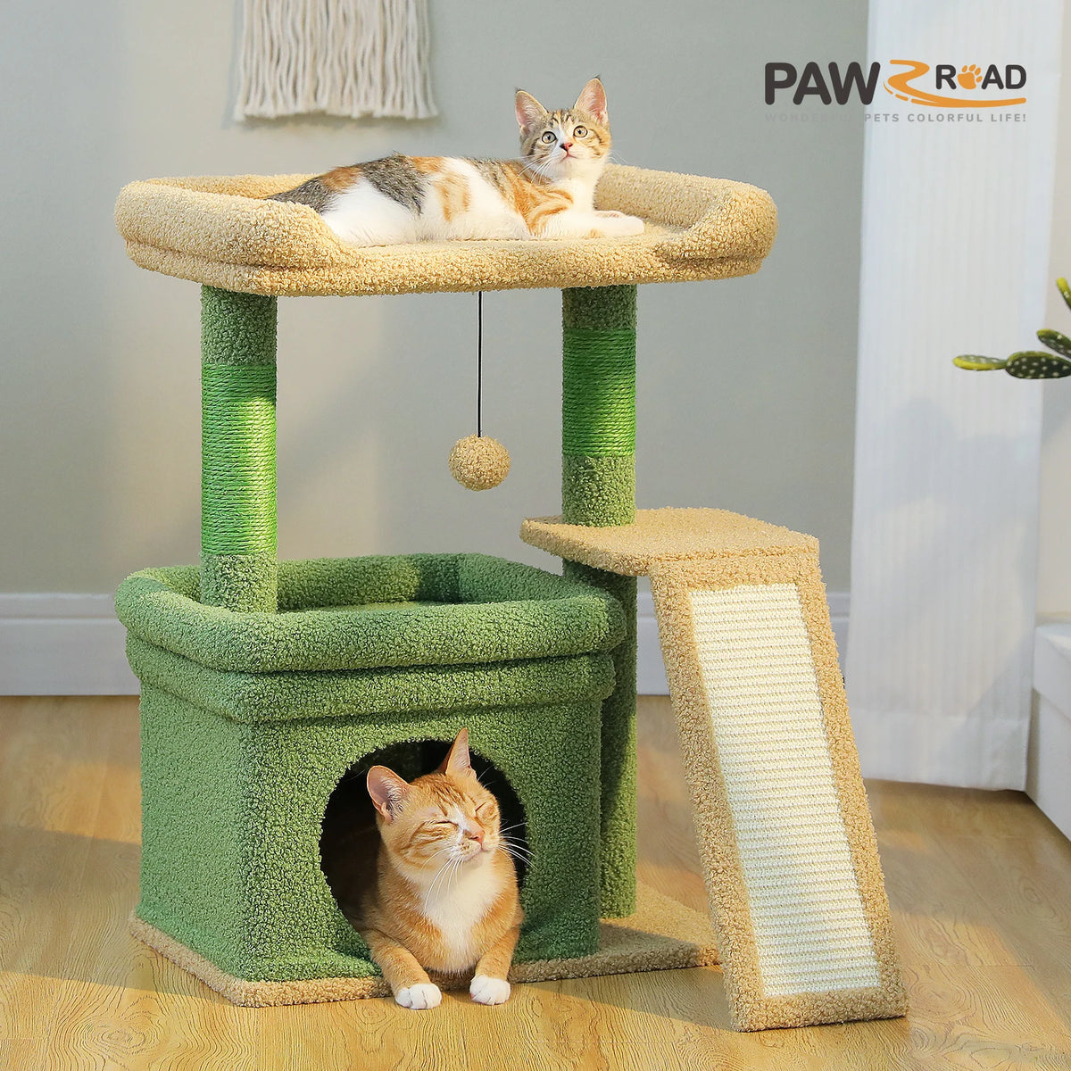 PAWZ Road Indoor Cat Tree Featuring Sisal Scratching Posts