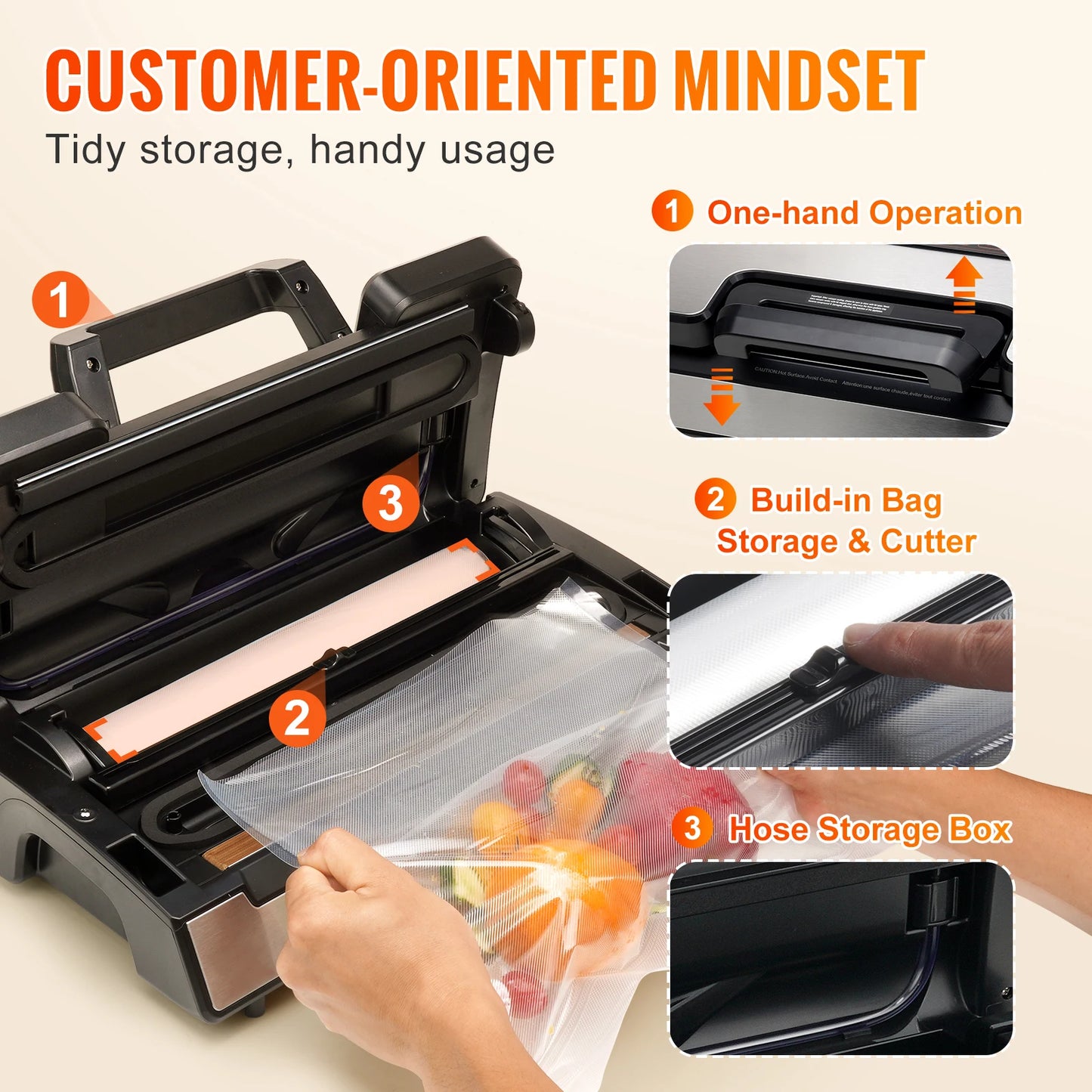 SucceBuy Vacuum Sealer 90Kpa 130W For Household Kitchen