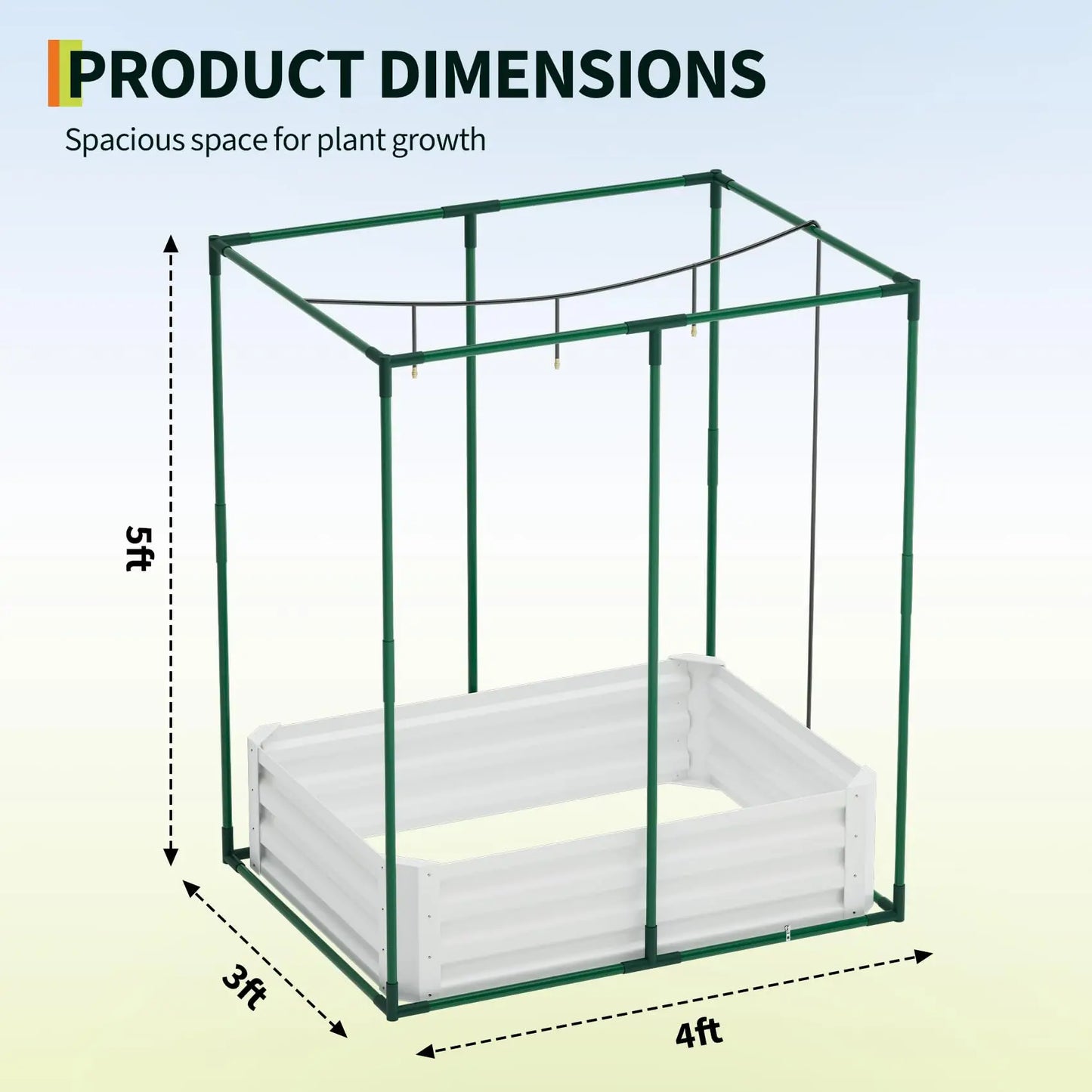 HiMISS 3In1 Raised Garden Bed Galvanized Metal Planter Box