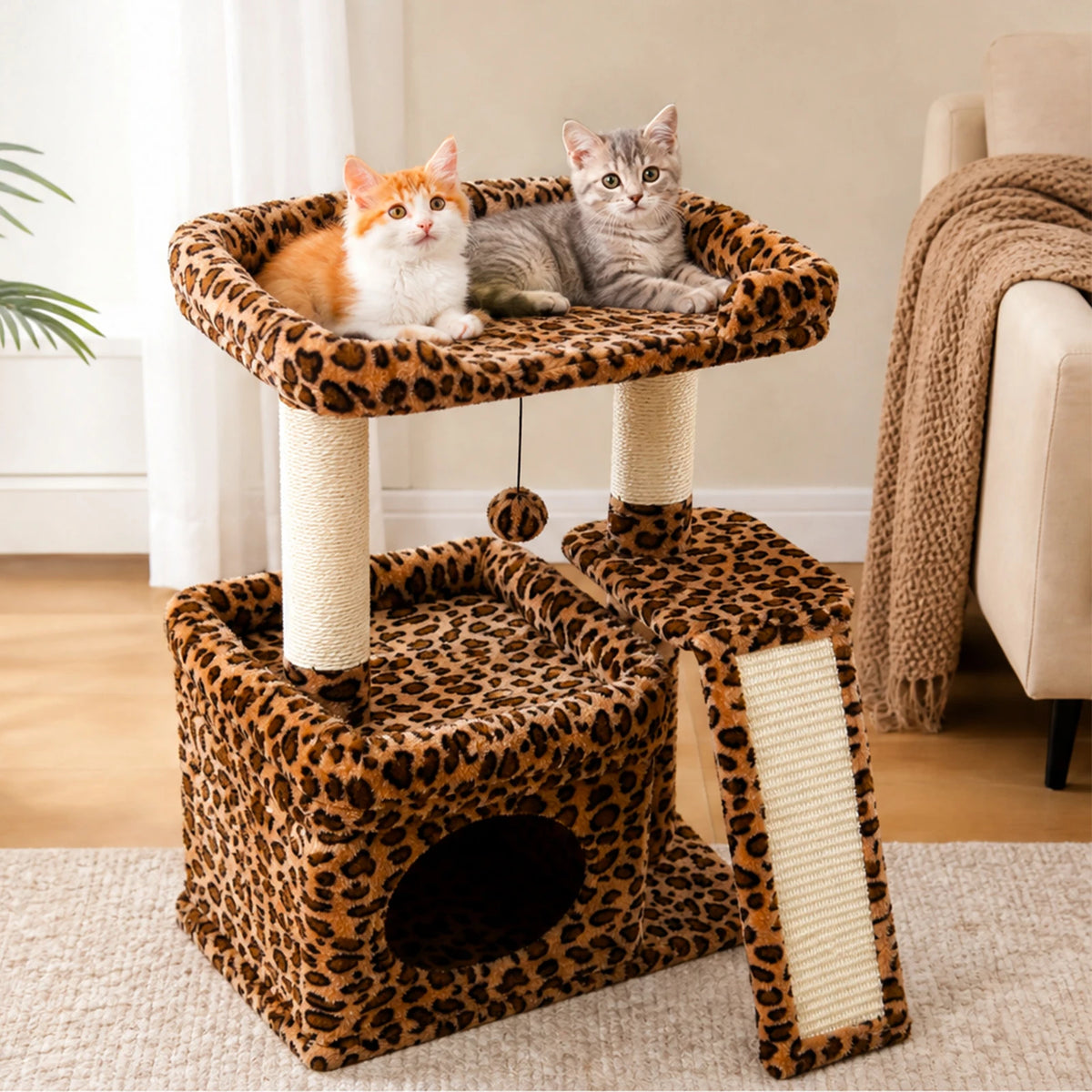 PAWZ Road Indoor Cat Tree Featuring Sisal Scratching Posts