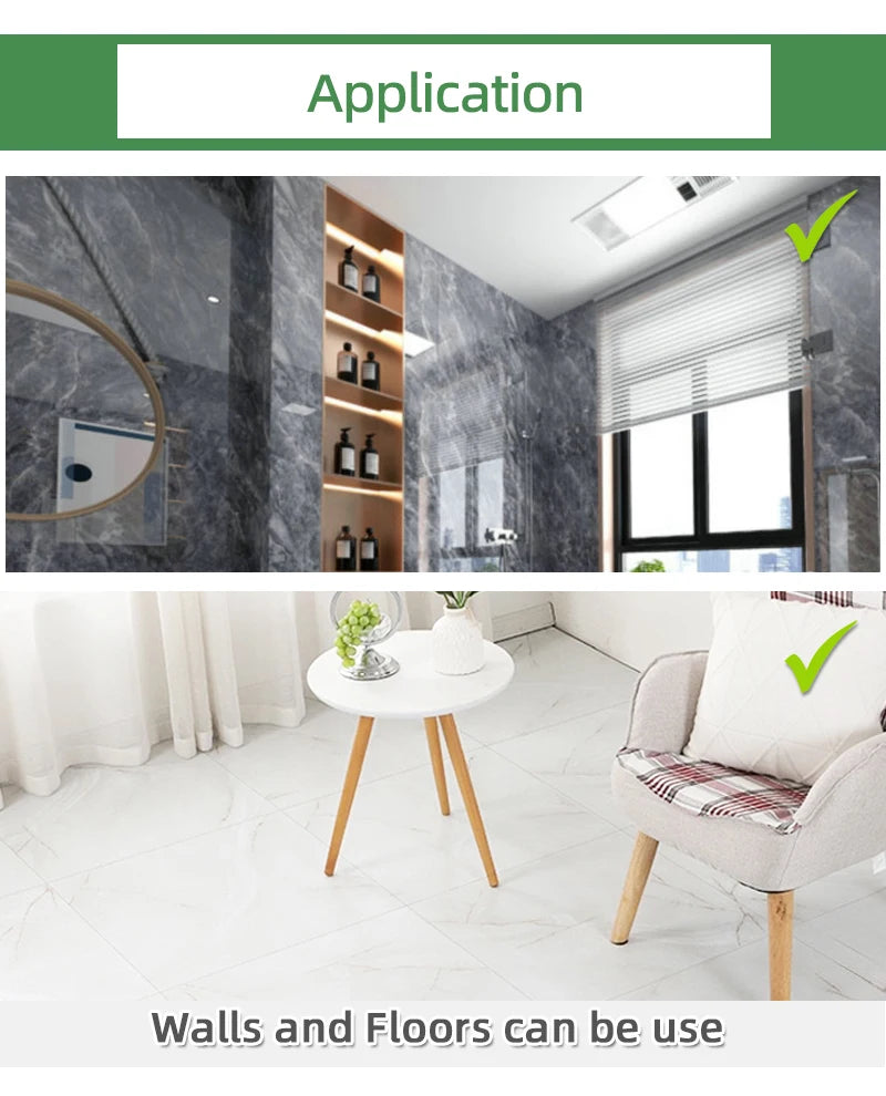 30 Pack Imitation Marble Ceramic Tile Wall Stickers,Thick Self-Adhesive PVC Wall Panels for Home Decor-Strong Adhesive Backing