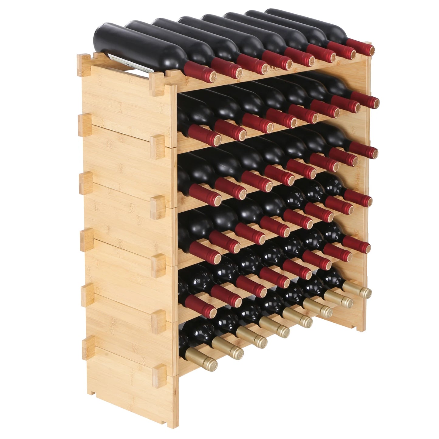 SucceBuy Bamboo Wine Rack Stackable Display