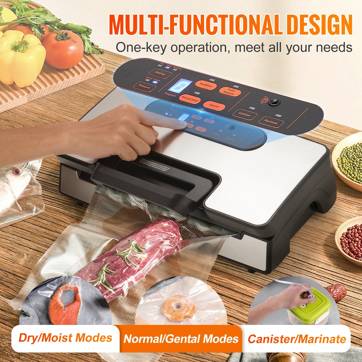 SucceBuy Vacuum Sealer 90Kpa 130W For Household Kitchen