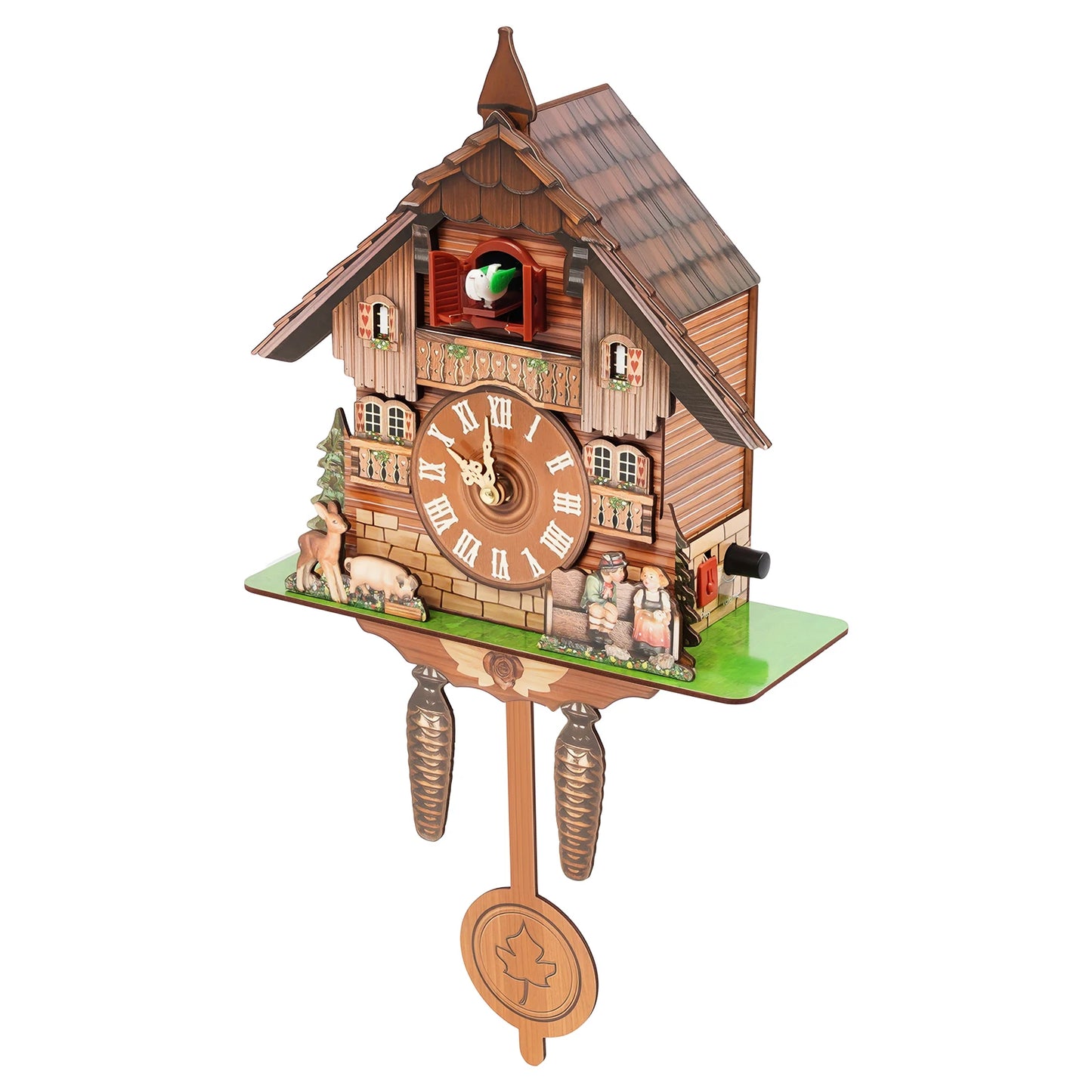 Vintage Cuckoo Wall Clock With Bird Chime