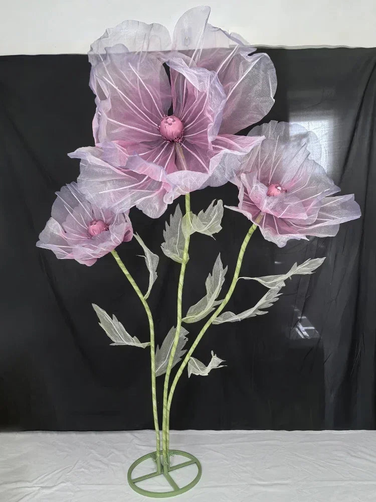 190cm Large Artificial Poppy Flowers Wedding Decor Props Road Lead Flowers Garden Wedding Decoration Window Display Home Decor