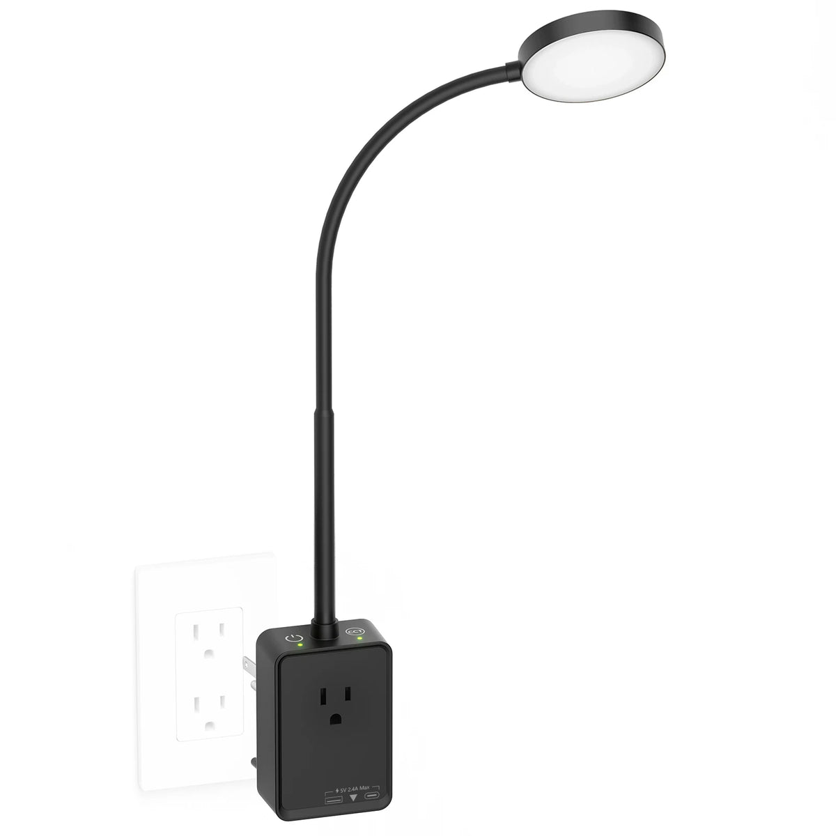Princeway Led Wall Lamp With Outlet Extender And Usb Ports