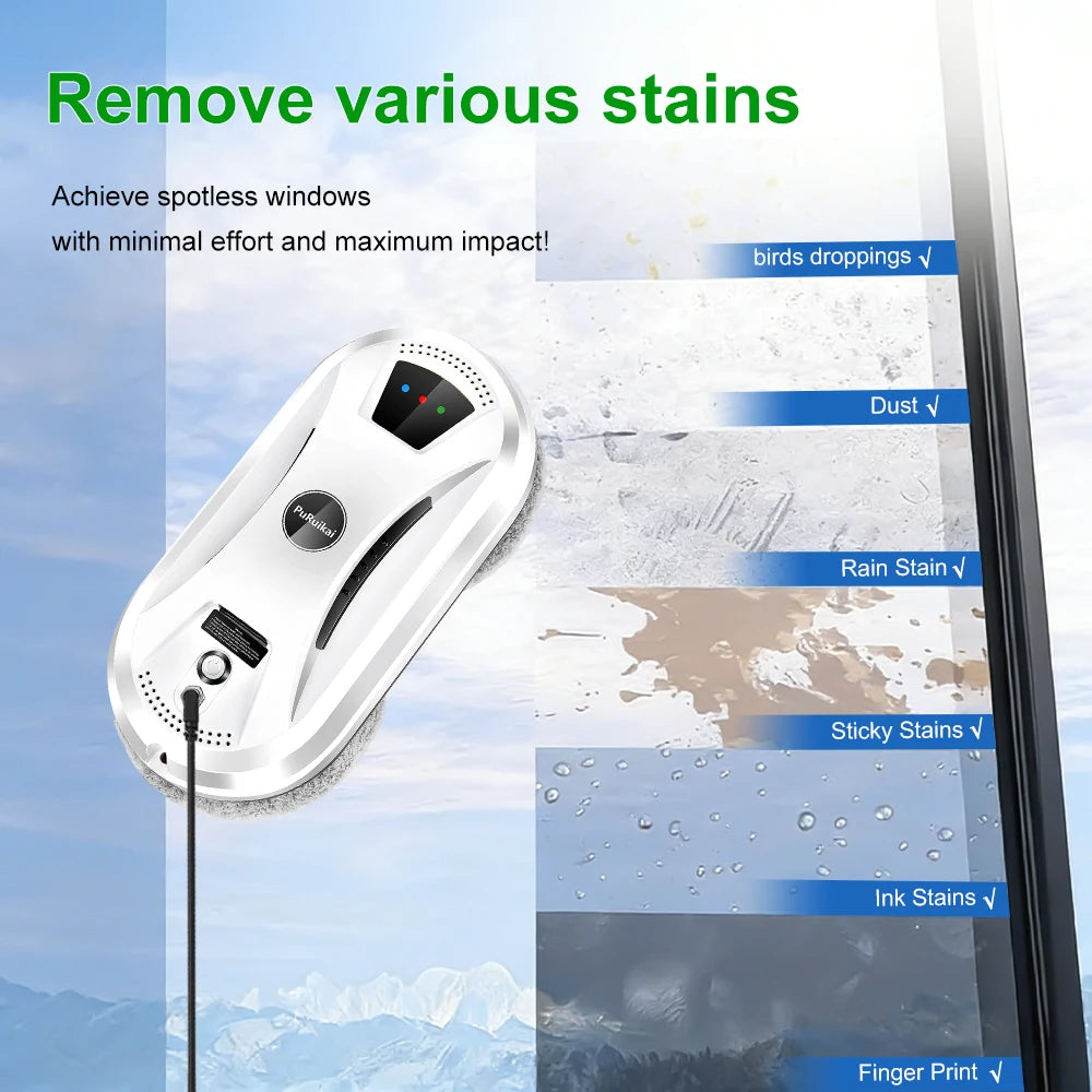 PuRuikai Ultra Thin Window Cleaning Robot Vacuum With Remote Control