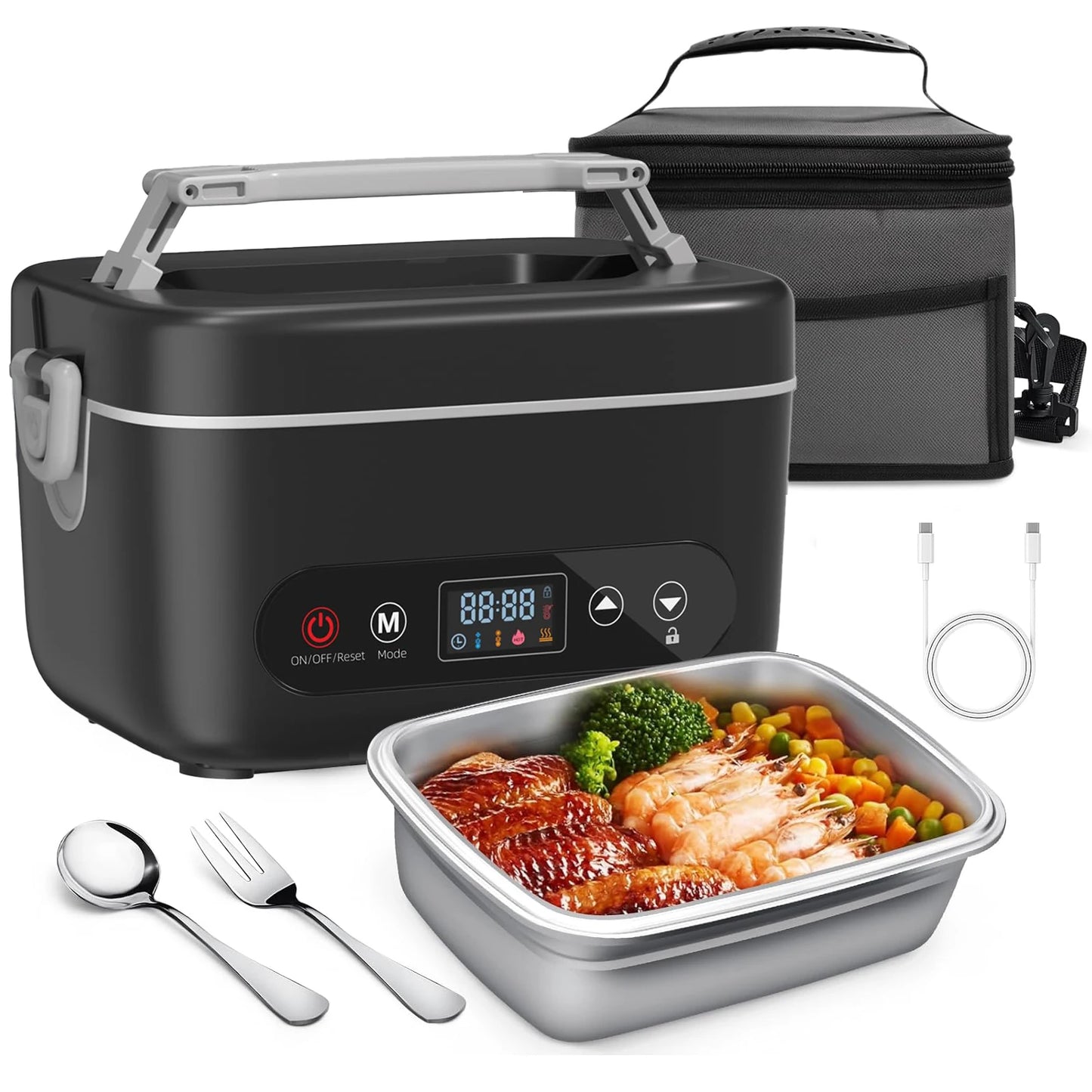 12000mAh Wireless Lunch Box Heater With Five-Sided Heating Leak-Proof