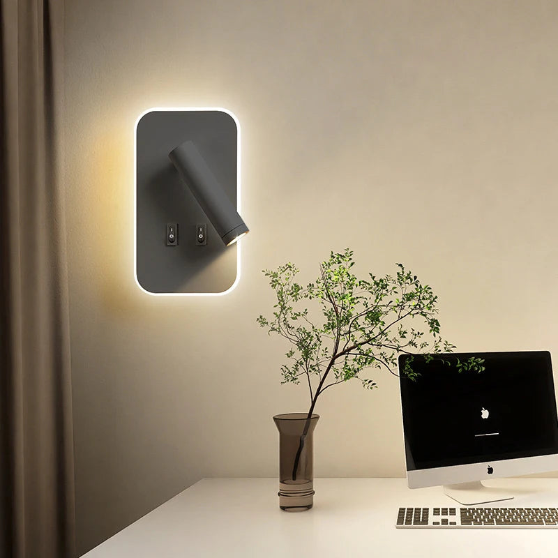 Bedside Reading Wall Lamp Nordic Modern LED Wall Light With Switch USB Indoor Lighting Room Decor For Bedroom Living Room Sconce