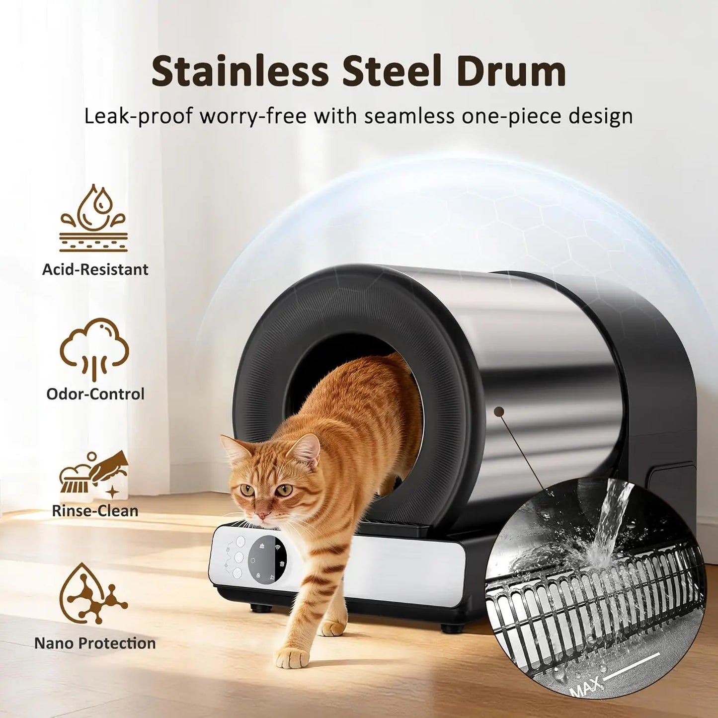 Self Cleaning Litter Box For Multiple Cats With App
