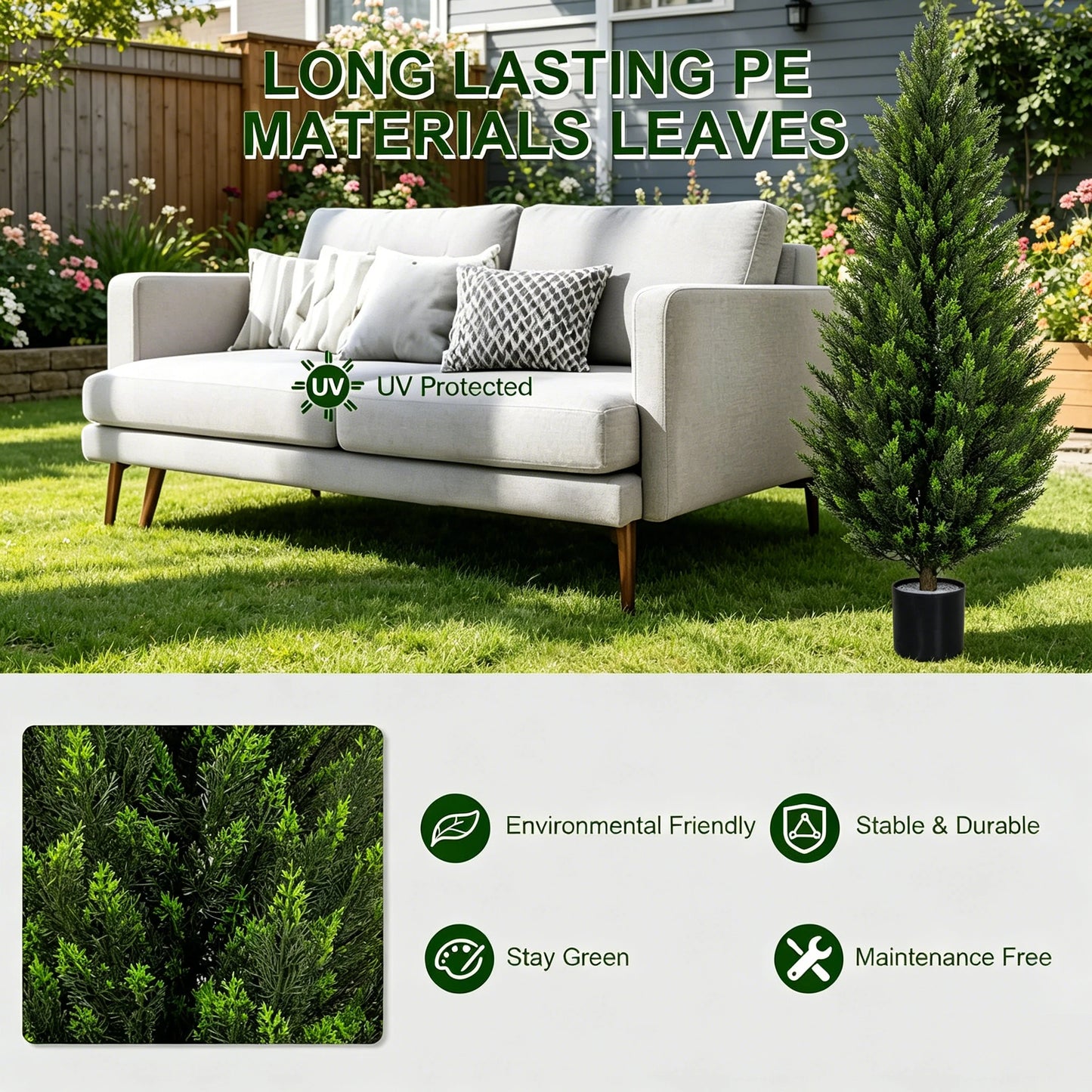Artificial Cedar Topiary Trees Lifelike Faux Shrubs For Indoor Outdoor Decor
