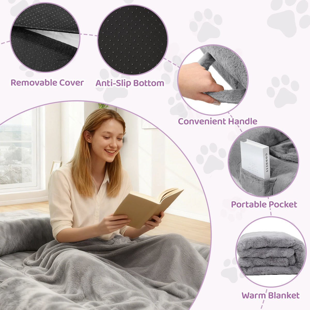 Orthopedic Human Dog Bed With Removable Washable Cover