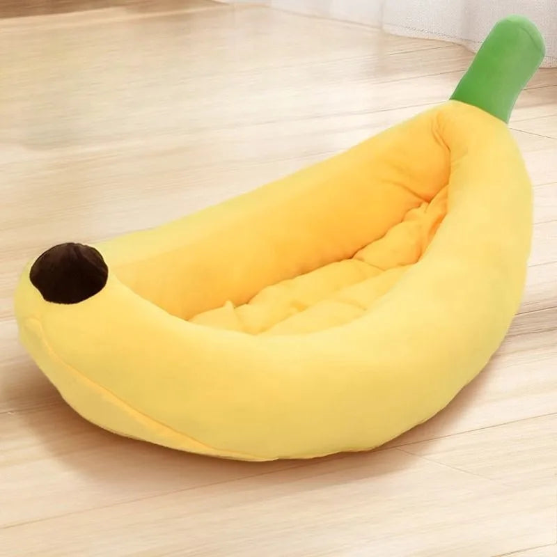 Thickened Banana Dog Nest Winter Warm Sleeping Kitten's Nest Detachable Cleaning Cat Bed Breathable and Comfortable Cat Beds