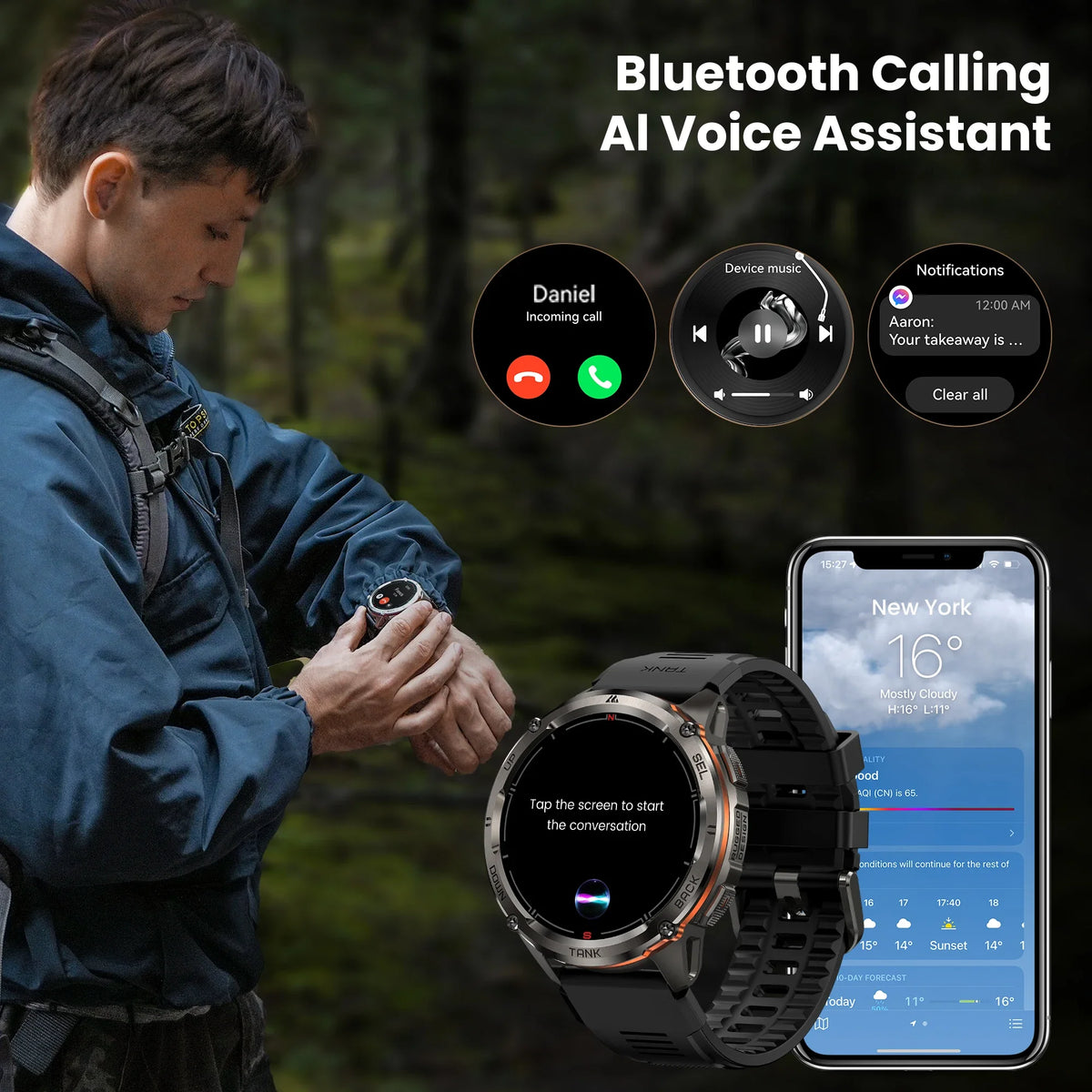 KOSPET Tank T3 Ultra 2 GPS Smart Watch Health Monitor