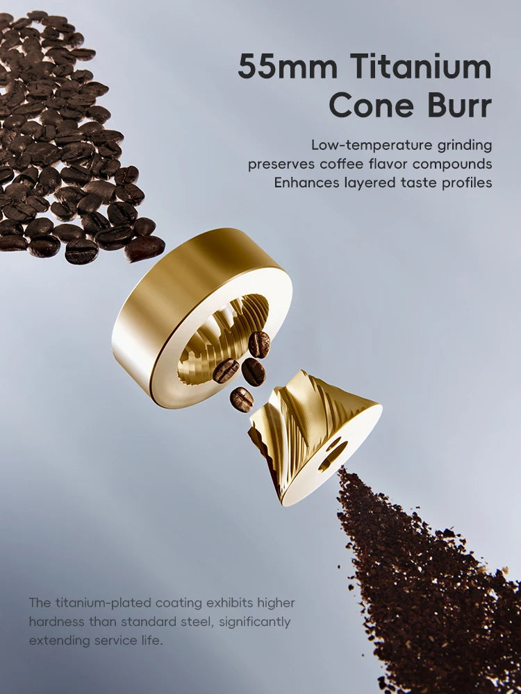 Starseeker E55Pro Electric Coffee Grinder Conical Burr Stepless Adjustment