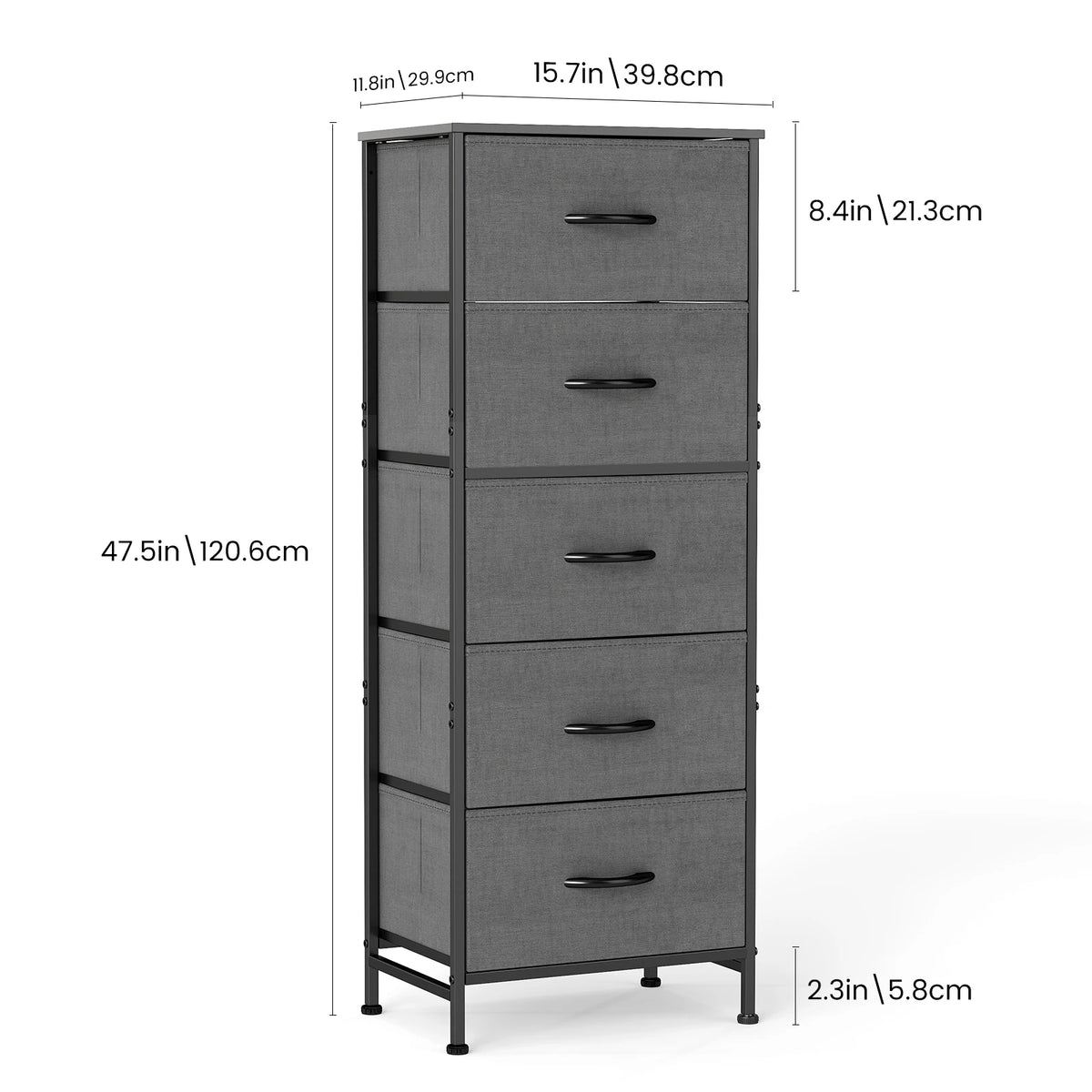 Jhk Modern Fabric Drawer Cabinet For Living Room Storage
