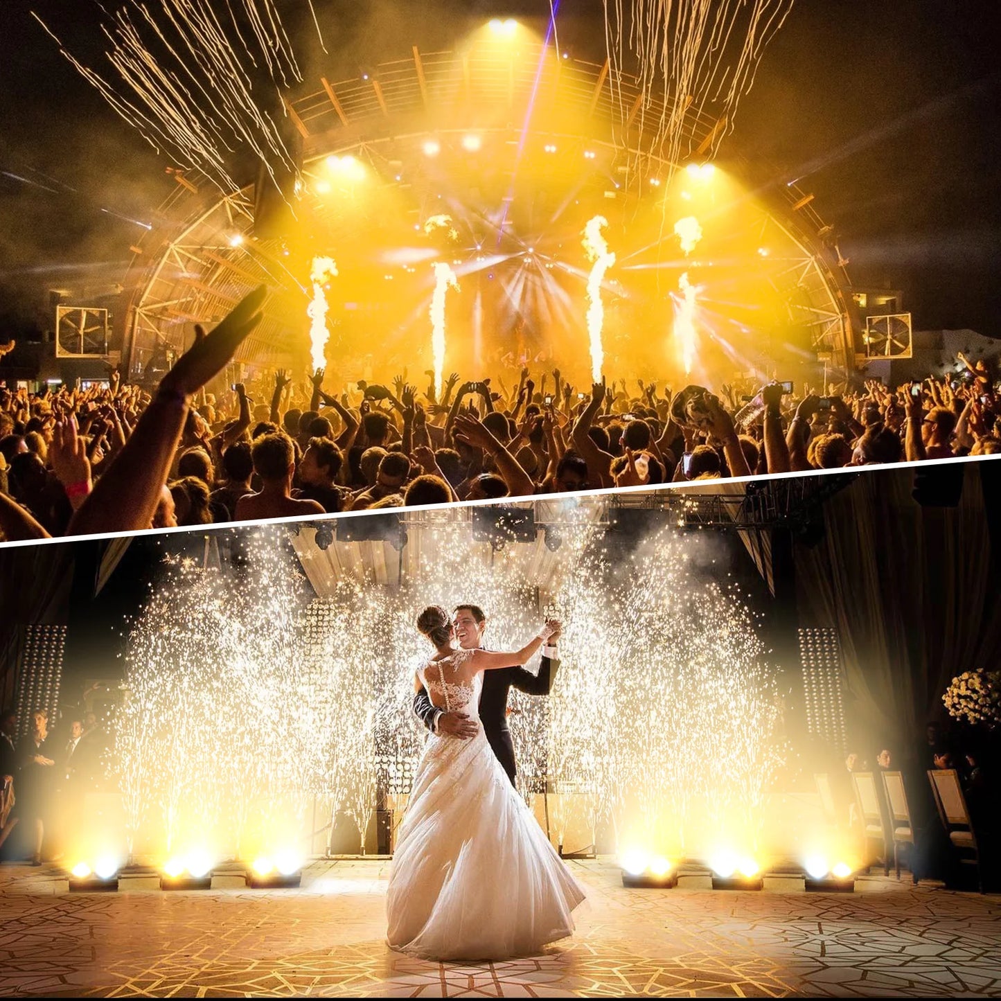 U'King 4PCS 200W COB Par Light 2x100W Blinder Lighting 2 Eyes LED 2IN1 COB Cool Warm White Lighting Party Bar DMX Stage Lighting