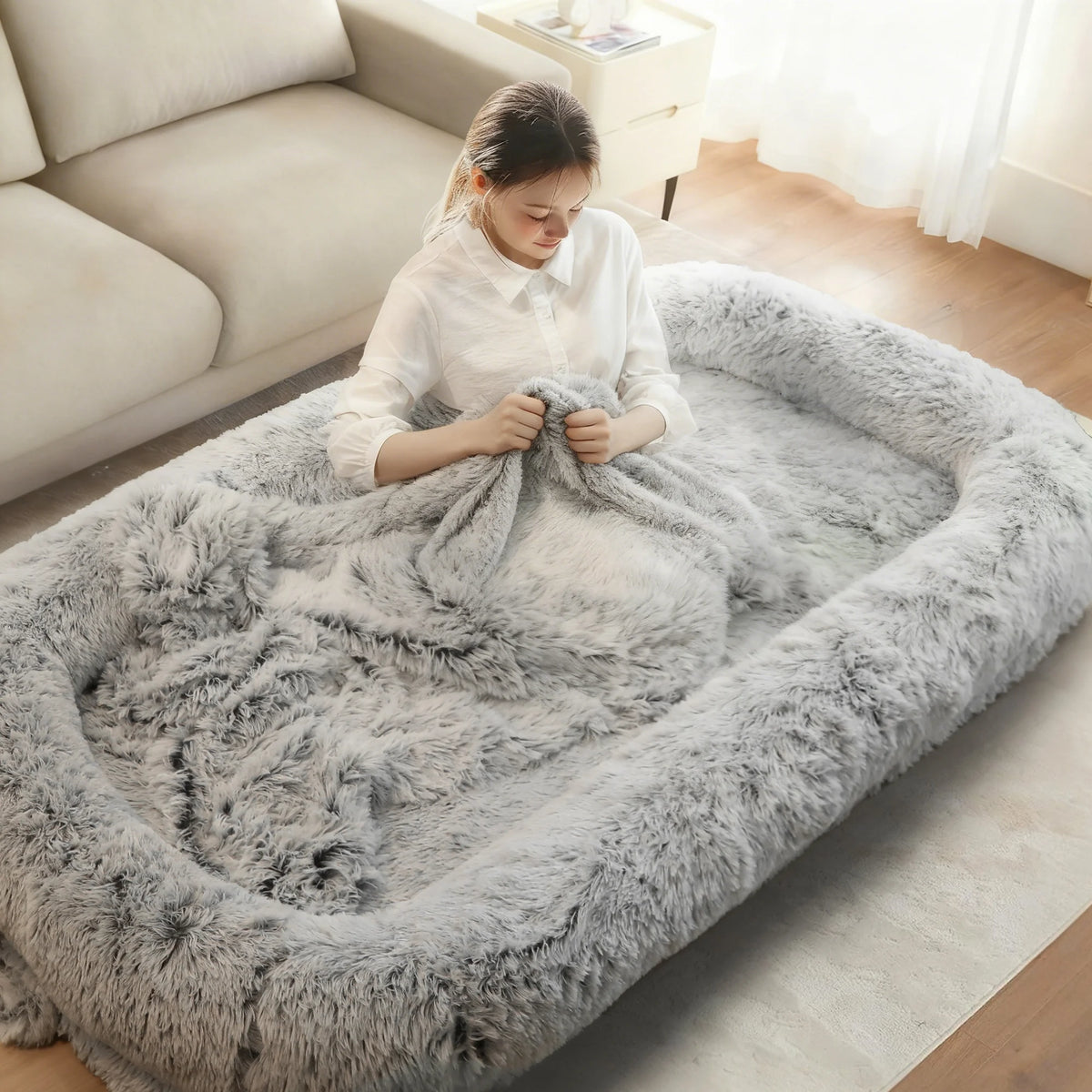Orthopedic Human Dog Bed With Removable Washable Cover