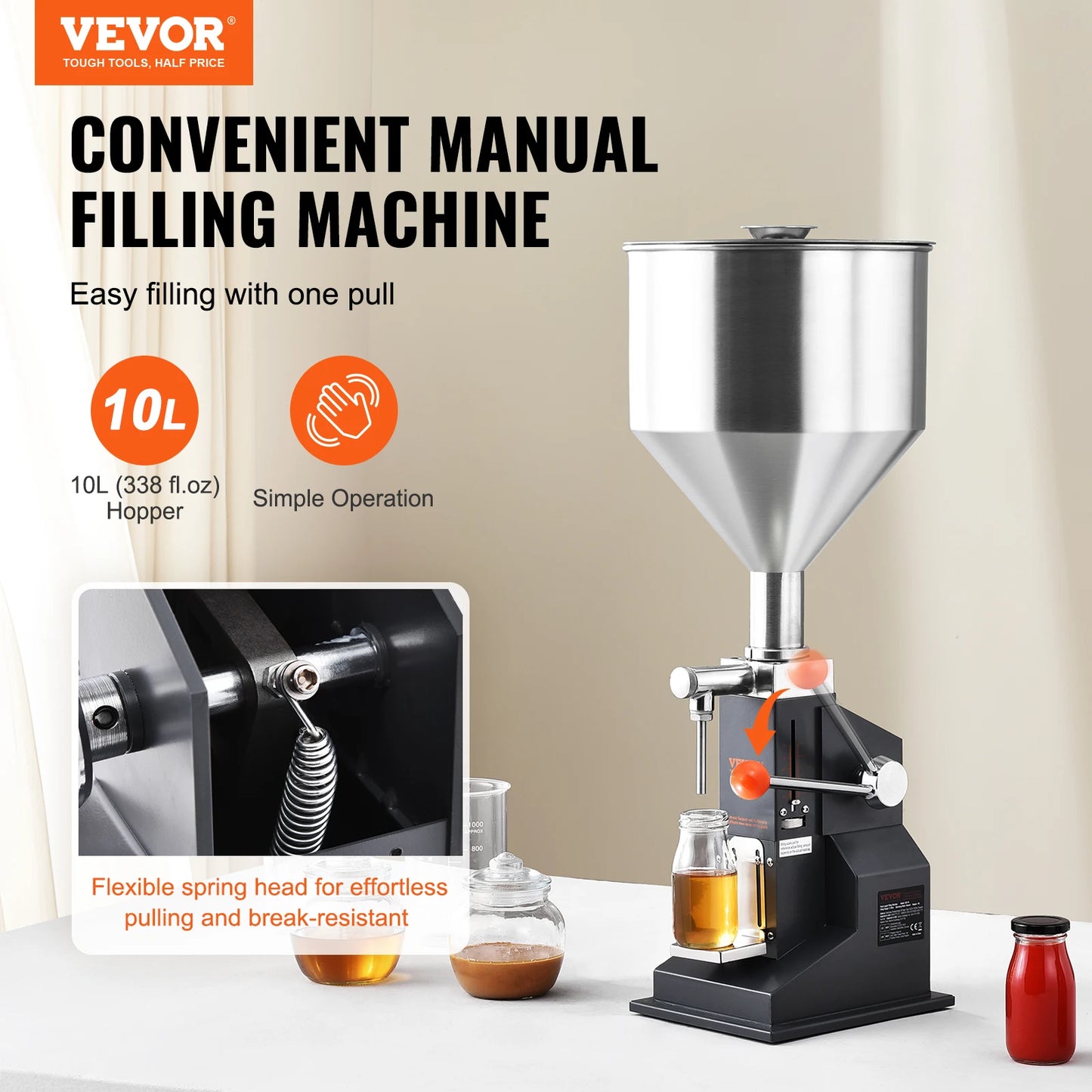 VEVOR Manual Liquid Filling Machine With Adjustable Hopper