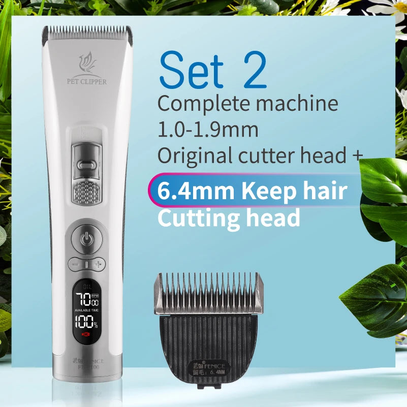 Fenice Electrical Pet Clipper Machine Dog Hair Clippers Grooming Animals Haircut Trimmer Shaver Set Pets Cordless Rechargeable