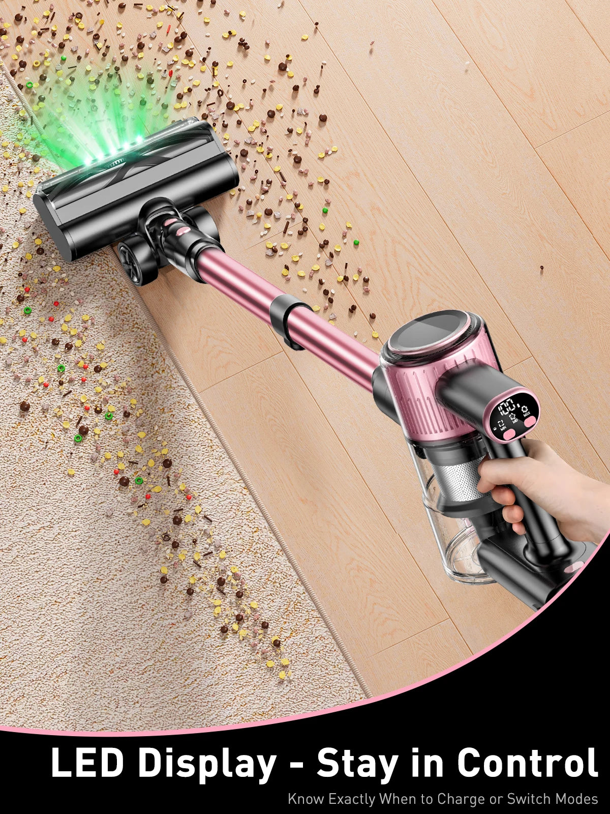 S Cordless Vacuum Cleaner 55Kpa 500W 45min 10 In 1