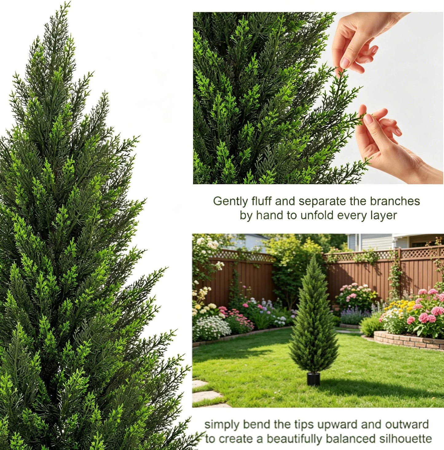 Artificial Cedar Topiary Trees Lifelike Faux Shrubs For Indoor Outdoor Decor