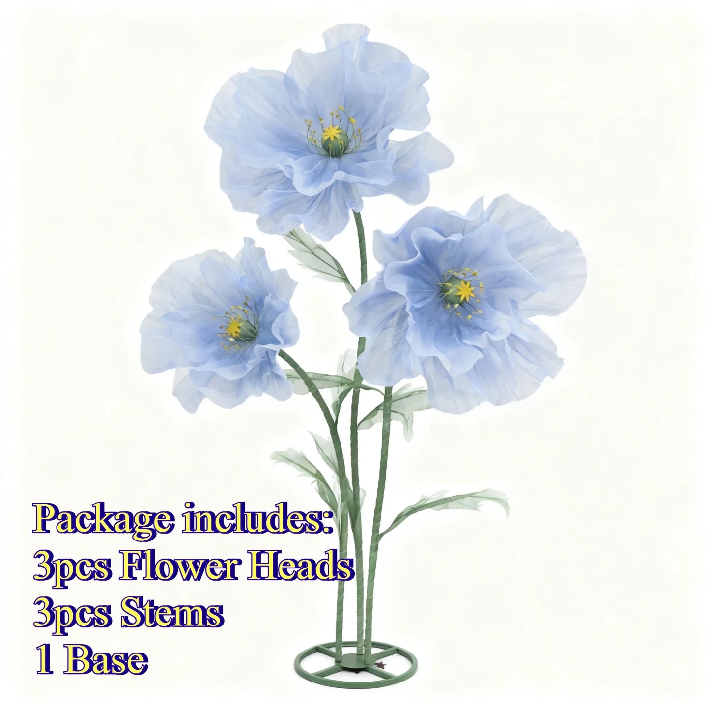 Waterproof Giant Silk Decorative Poppy Big Artificial Flowers Wedding Road Lead Flower Backdrop Decoration With Stand Home Decor