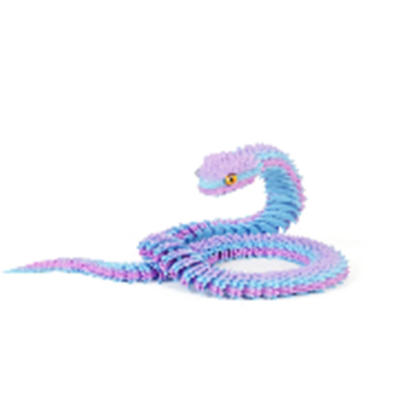 3D Printed Snake Decoration Colorful Model 3D Printed Animals Creative Toy Desk Accessories Room Decor Table Ornament 3 Sizes